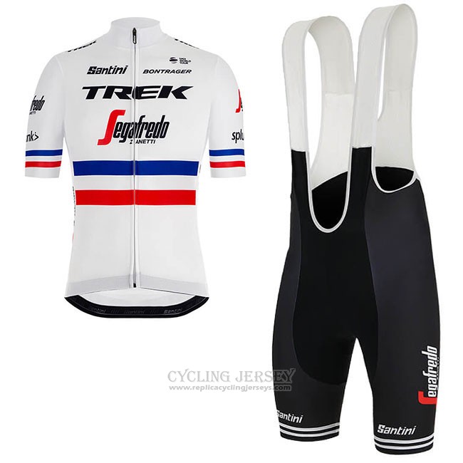 2018 Cycling Jersey Trek Segafredo Champion France Short Sleeve and Bib Short